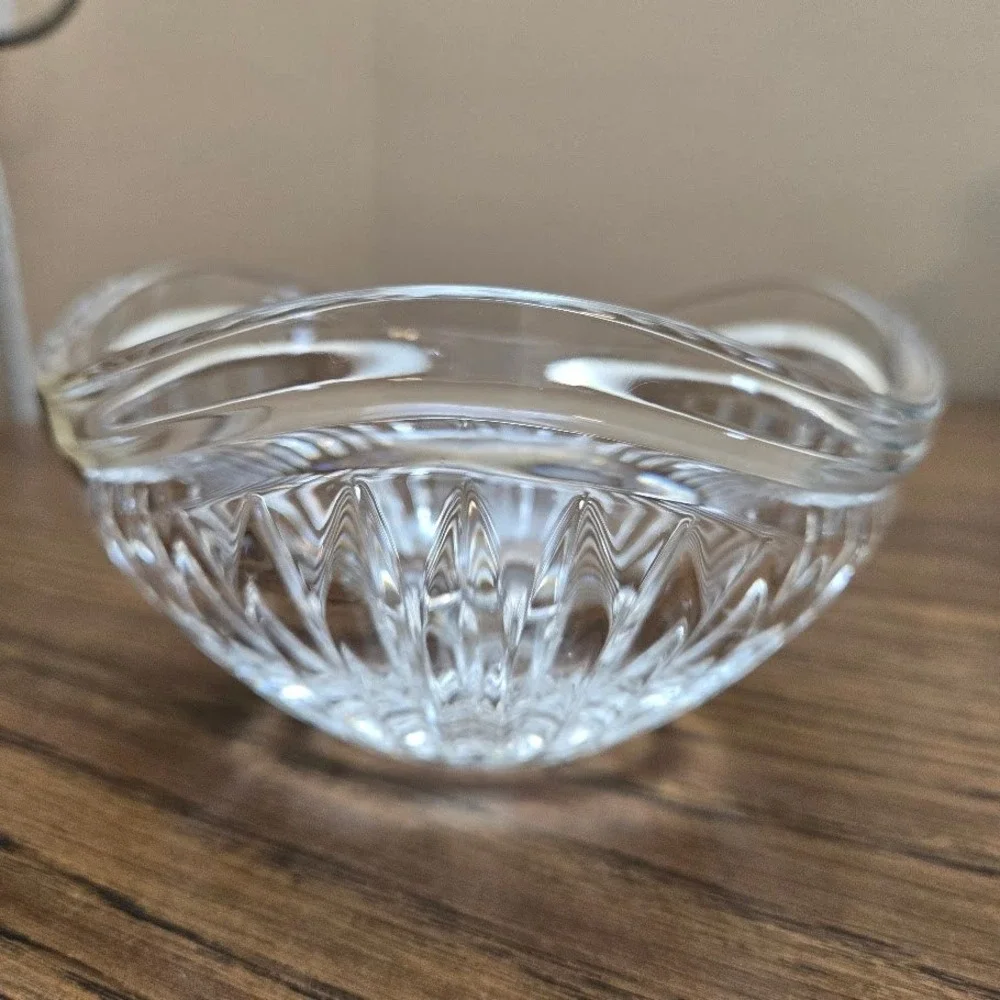 Mikasa Crystal Cimarron Wavy Bowl Clear Germany SN067 Trinket‎ Dish